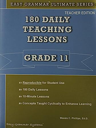 Easy Grammar Ultimate Grade 11 - 180 Daily Teaching Lessons - Teacher Edition