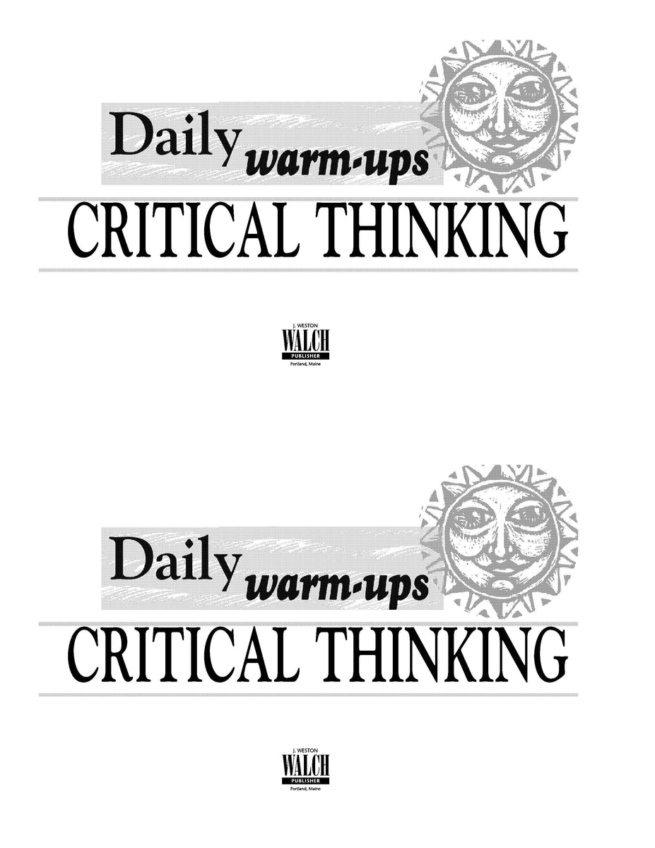 Daily Warm-Ups Critical Thinking