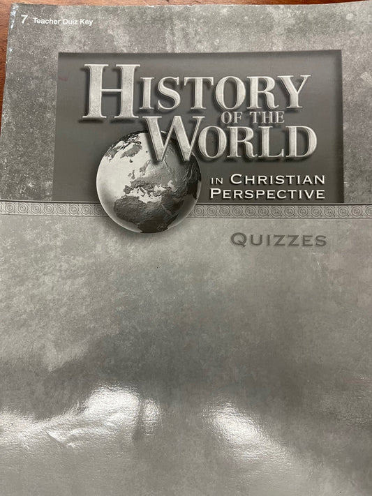 History of the World (3rd ed) - Quiz Key