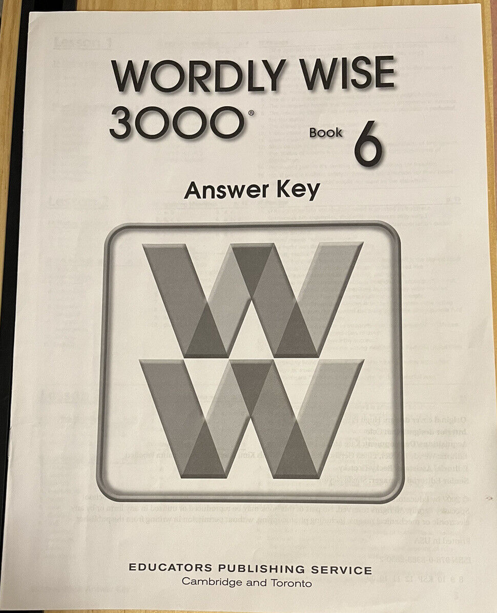 Wordly Wise 3000 Book 6 Answer Key Grace School Associations