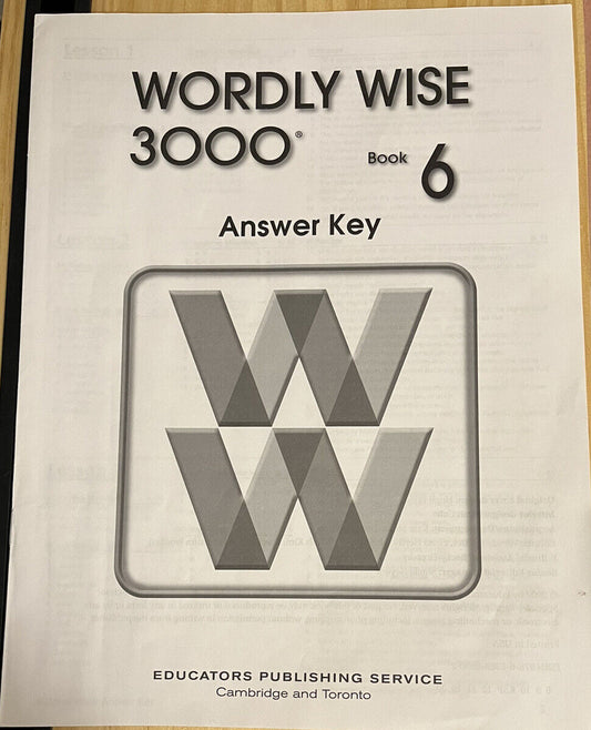 Wordly Wise 3000 Book 6 - Answer Key