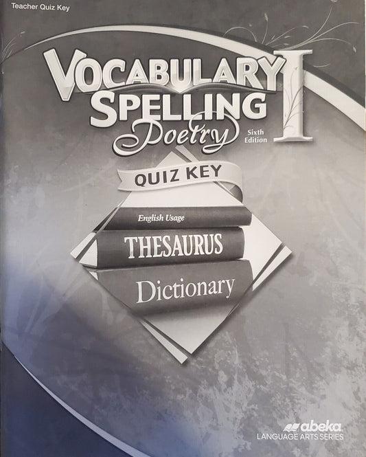 Vocabulary Spelling Poetry I - Quizzes (6th ed)