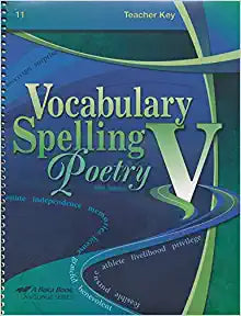 Vocabulary Spelling Poetry V - Teacher Key