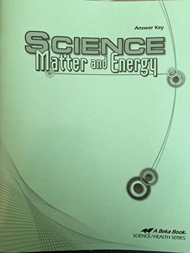 Science Matter and Energy - Answer Key