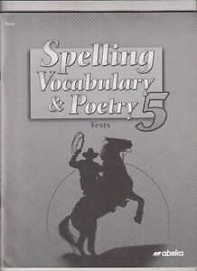 Spelling Vocabulary and Poetry 5 - Tests