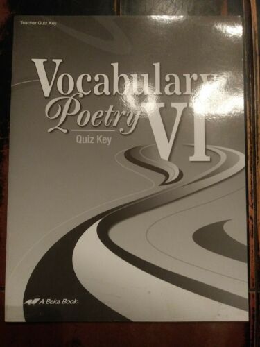 Vocabulary Spelling Poetry VI - Test/Quiz Key