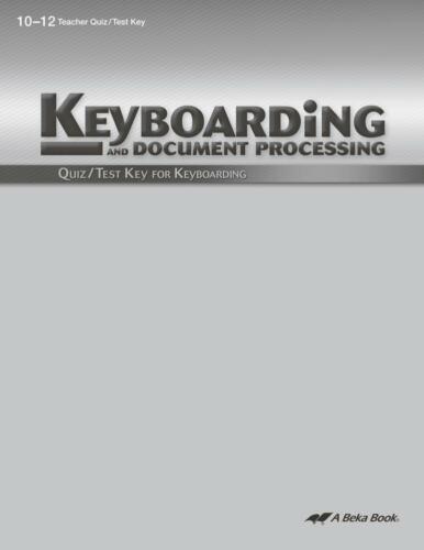 Keyboarding and Document Processing - Test & Quiz key