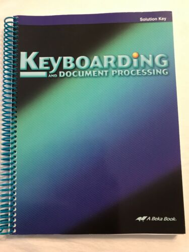 Keyboarding and Document Processing - Solution Key